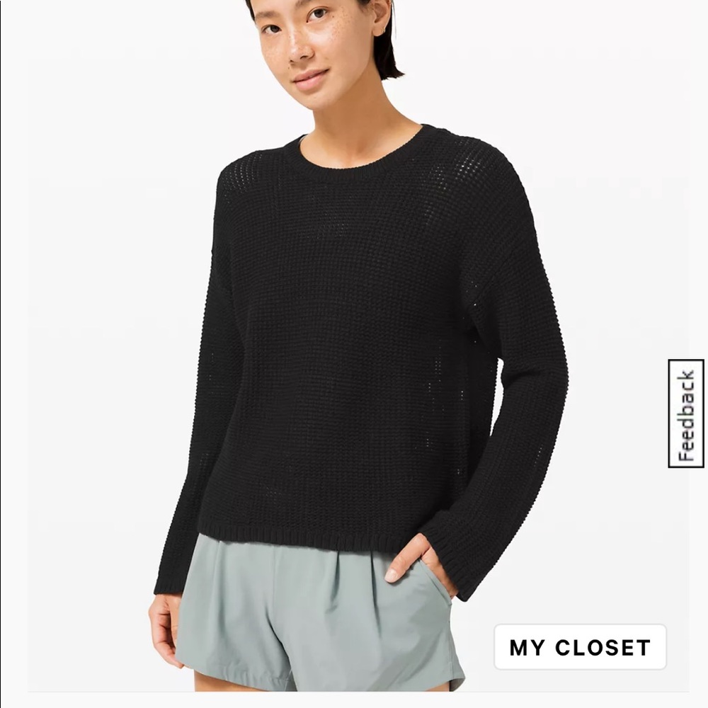 Lululemon Easy Embrace Long Sleeve Sweater, Size M/L, Black